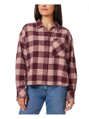 Scotch & Soda Plaid Button Down Shirt XXL Burgundy Pink